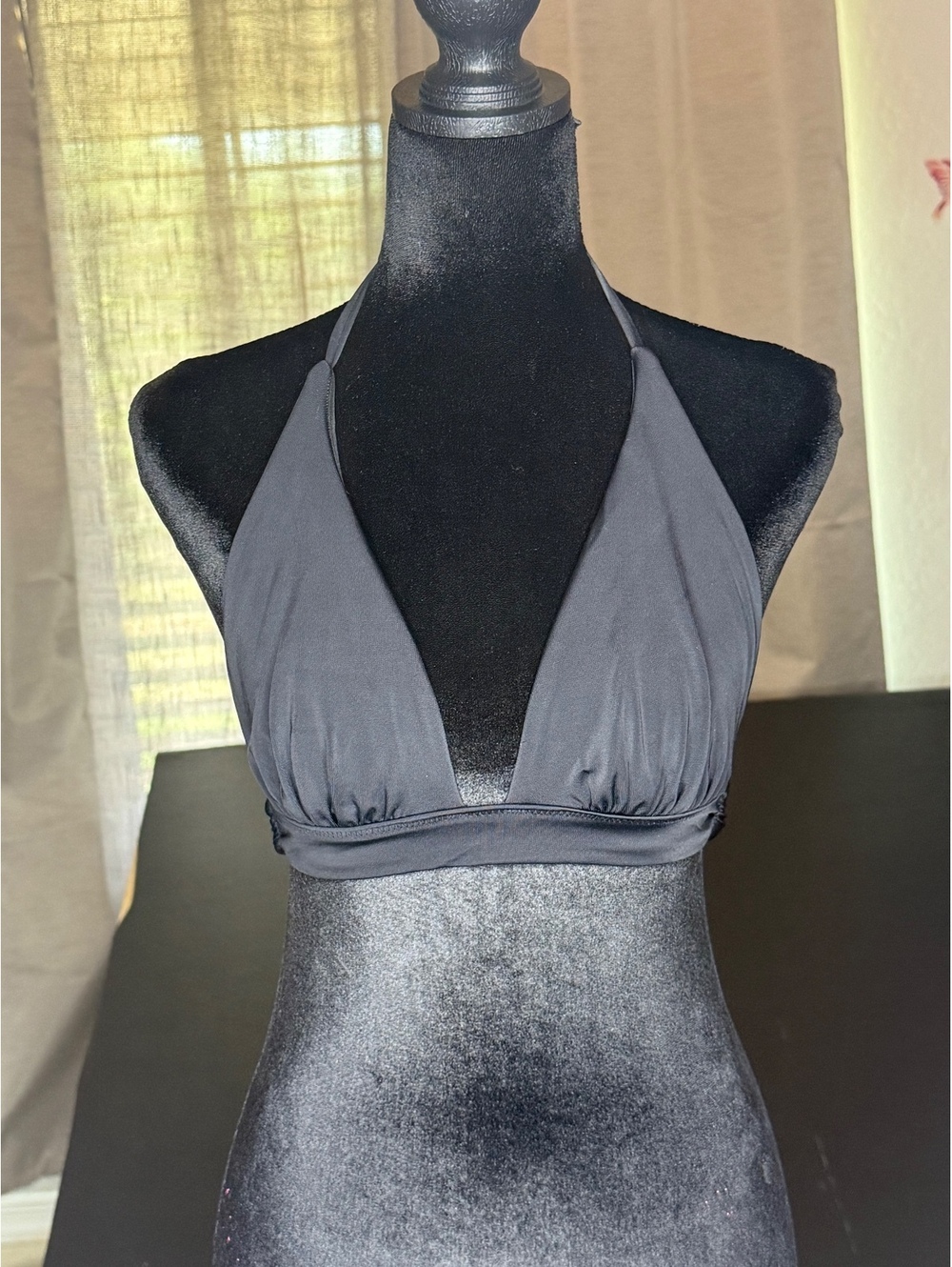 Victoria's Secret Black Halter Bikini Top Size M